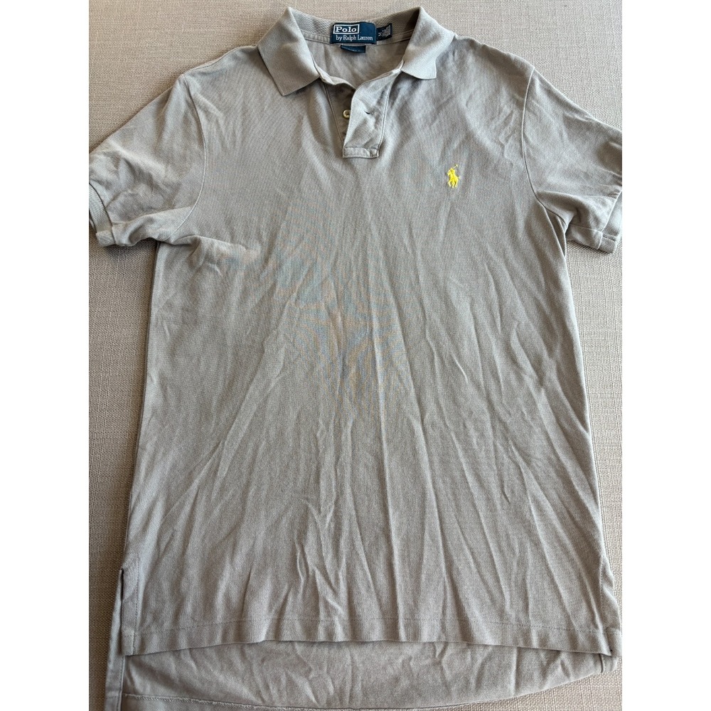Vintage Polo Ralph Lauren Custom Fit Light Brown Short Sleeve Polo Size Medium